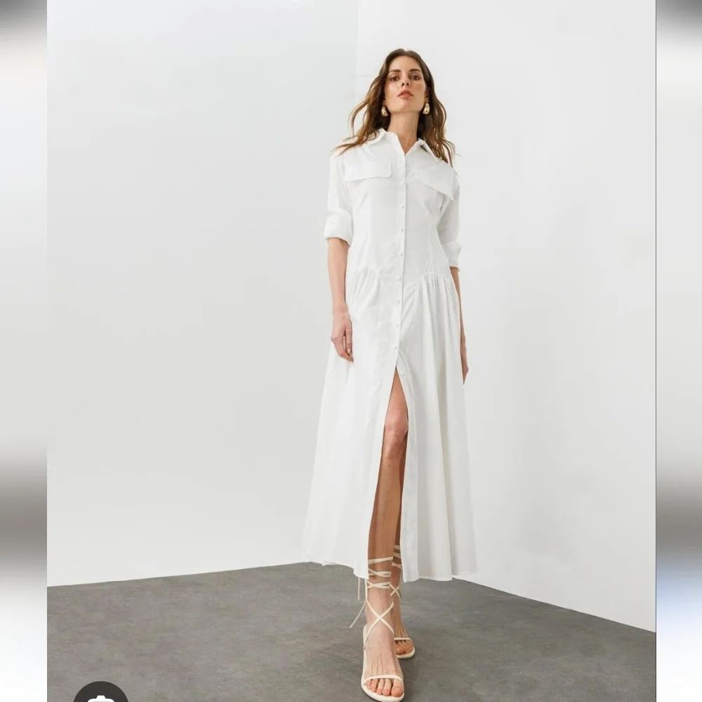 Chic White Maxi Dress - Picture 3 of 6